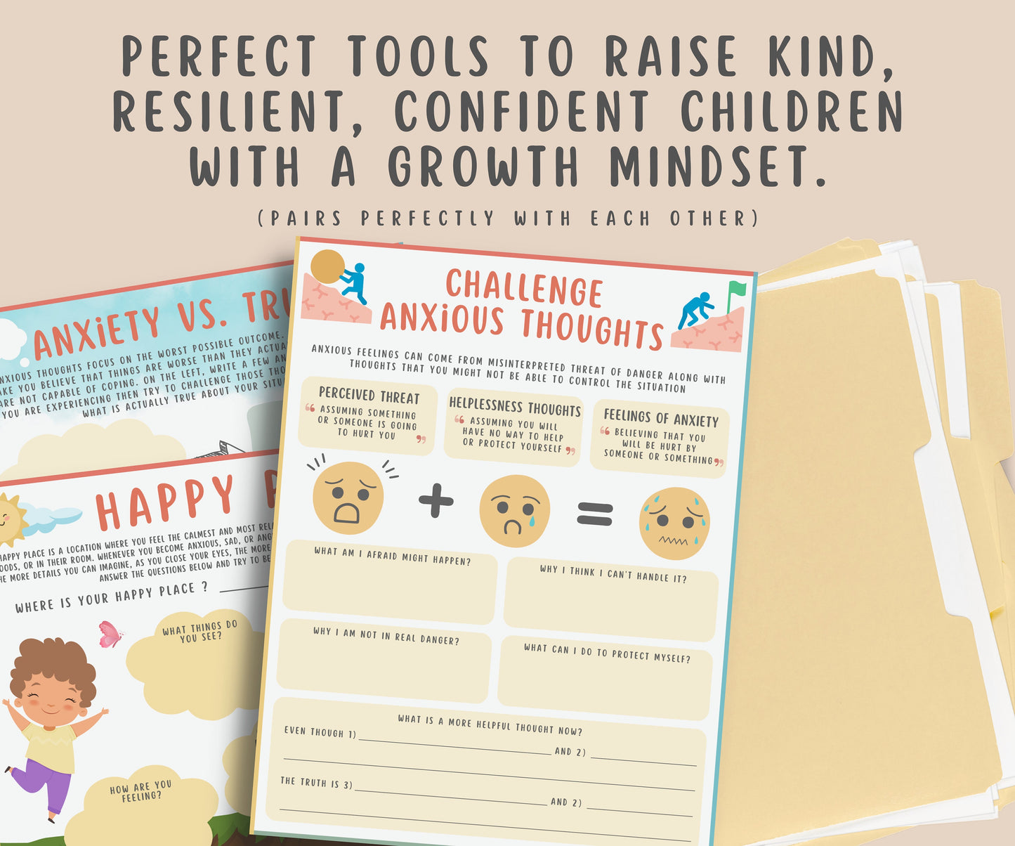 Challenging Anxious Thoughts Worksheet for Kids & Teens