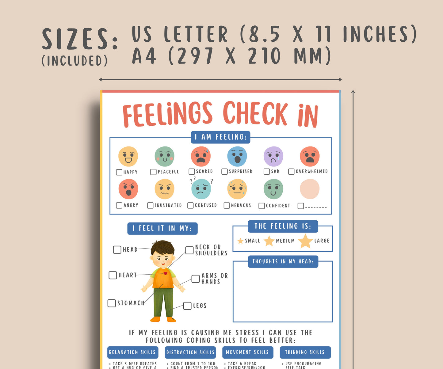 Feelings check-in worksheet