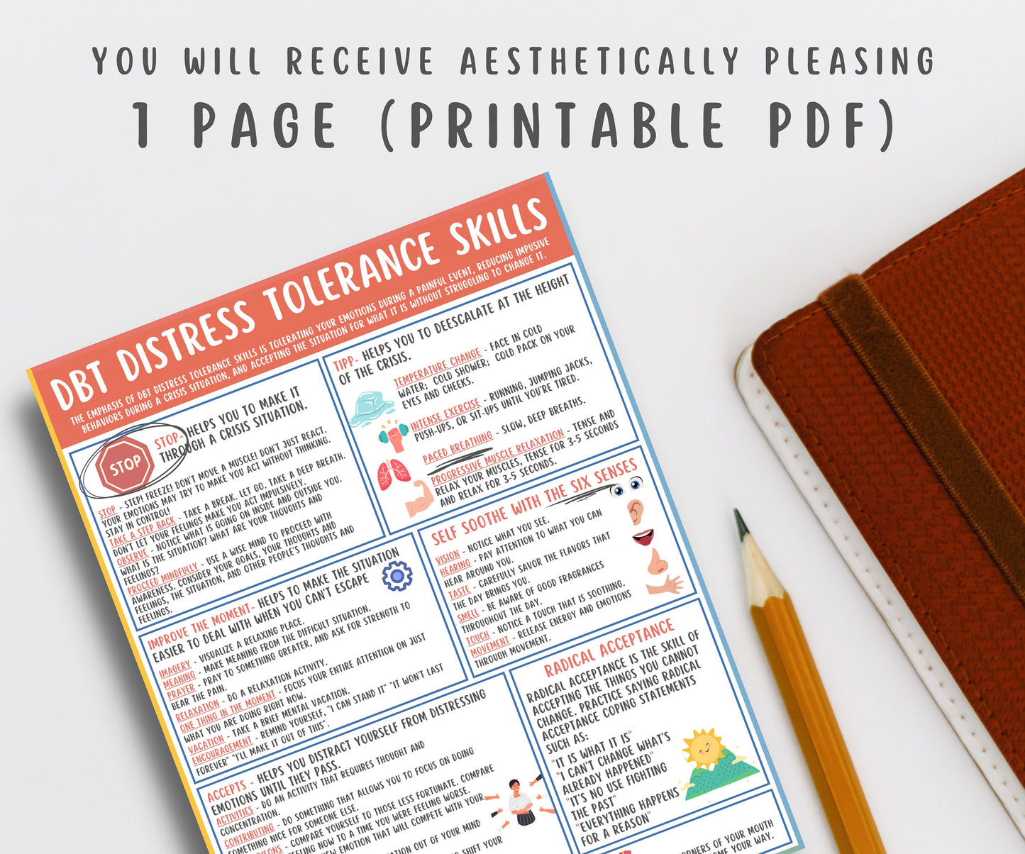 DBT Distress Tolerance Coping Skills Handout