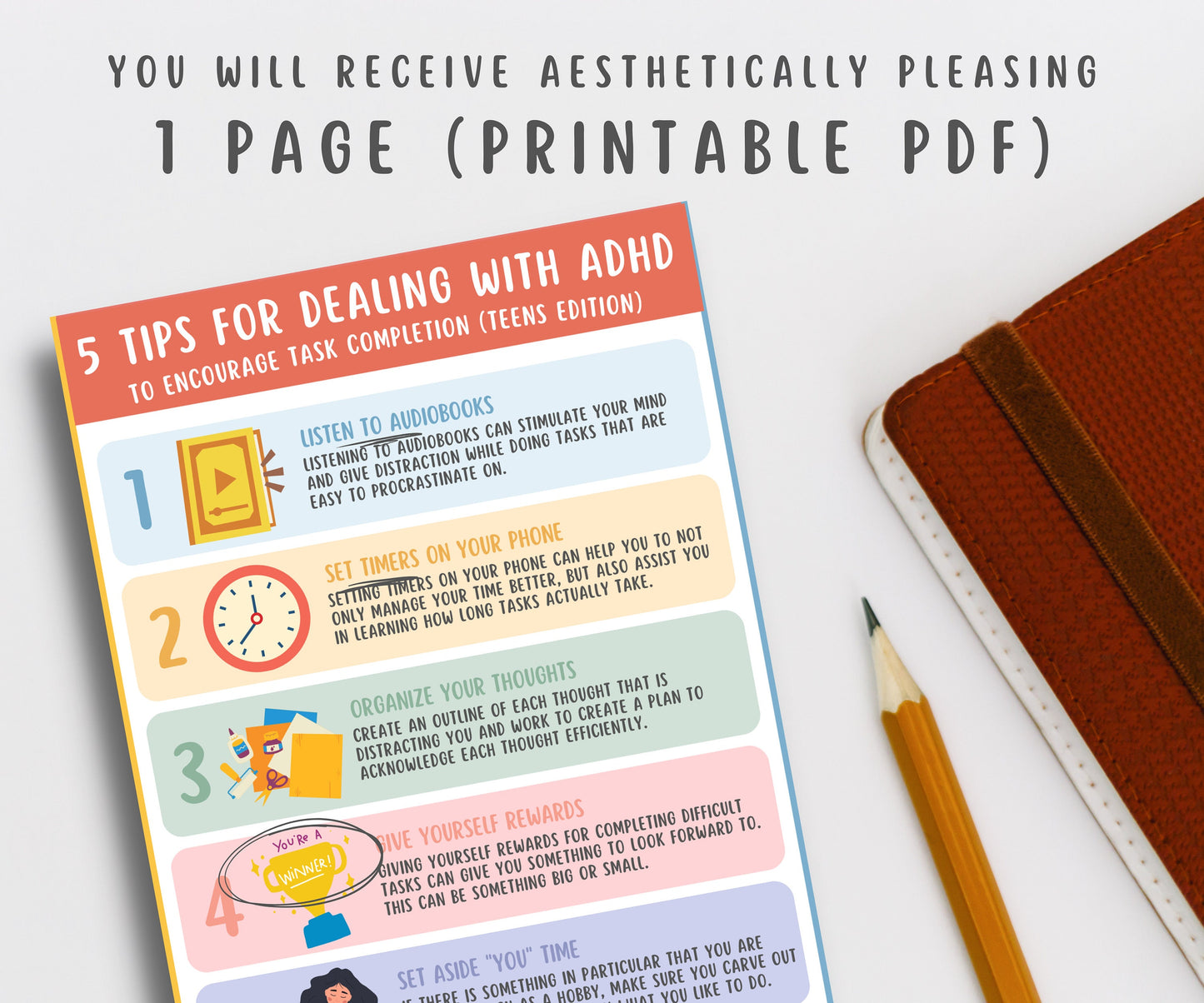 5 ADHD Coping Tips for Teens Handout
