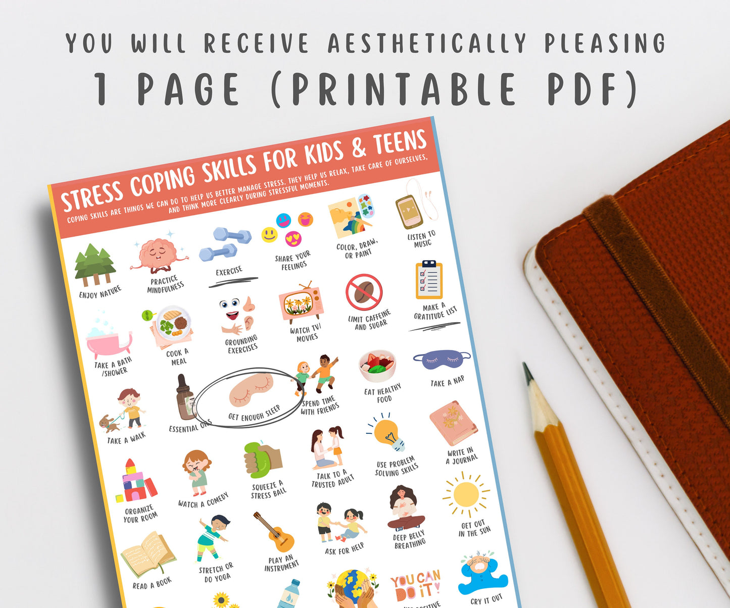 36 Stress Management Coping Skills for kids & Teens