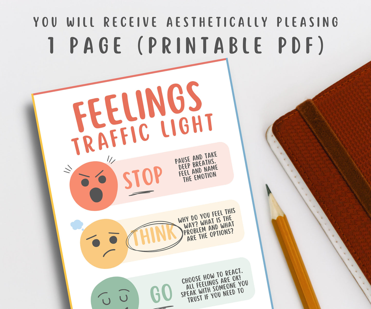 Feelings Coping Skill Handout for Kids & Teens