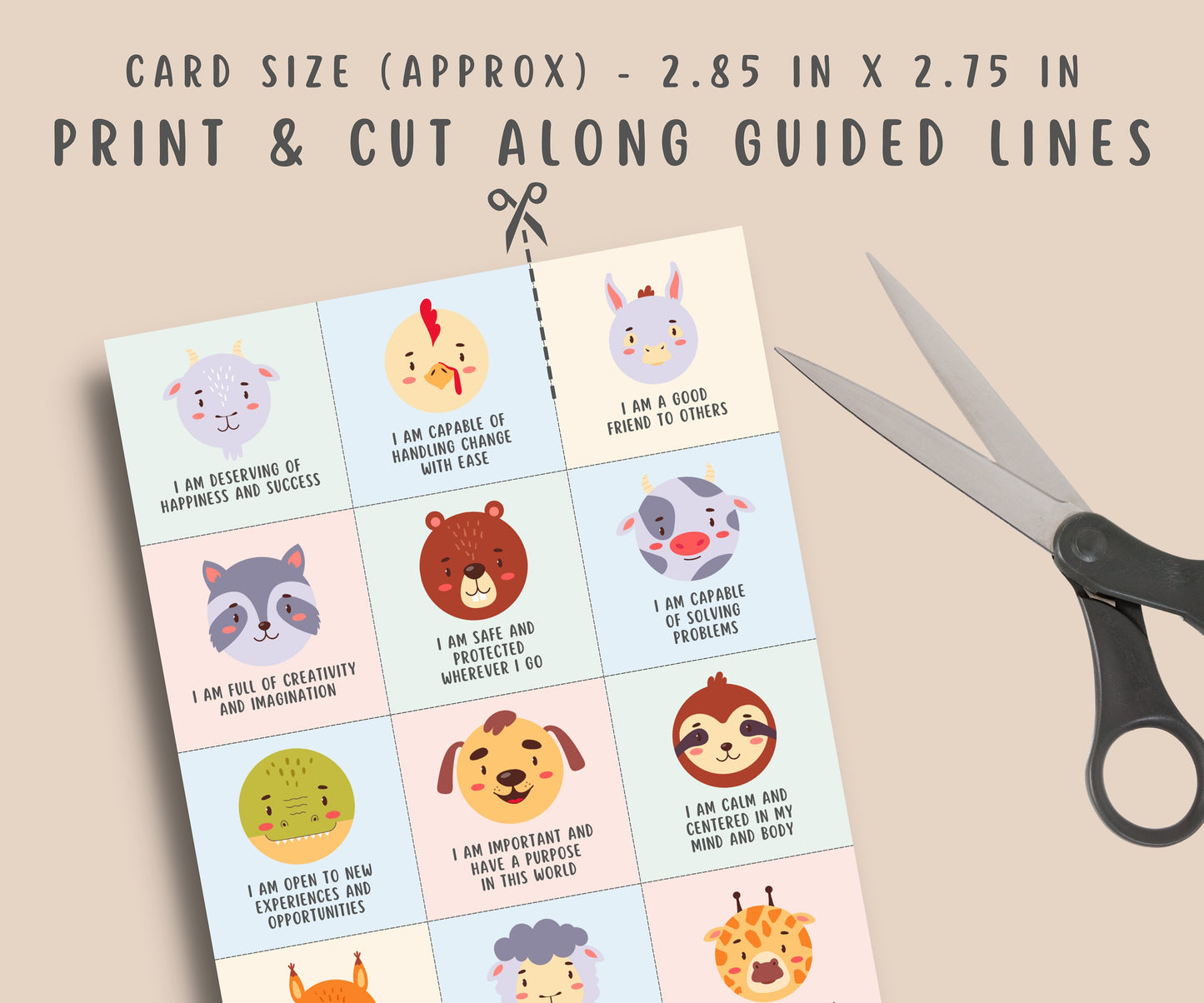 100 Positive Affirmation Cards for Kids and Teens