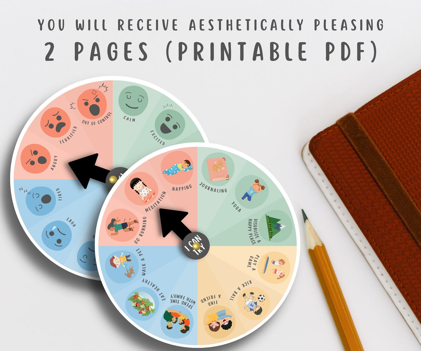 Feelings Wheel With Coping Skills Activity for kids