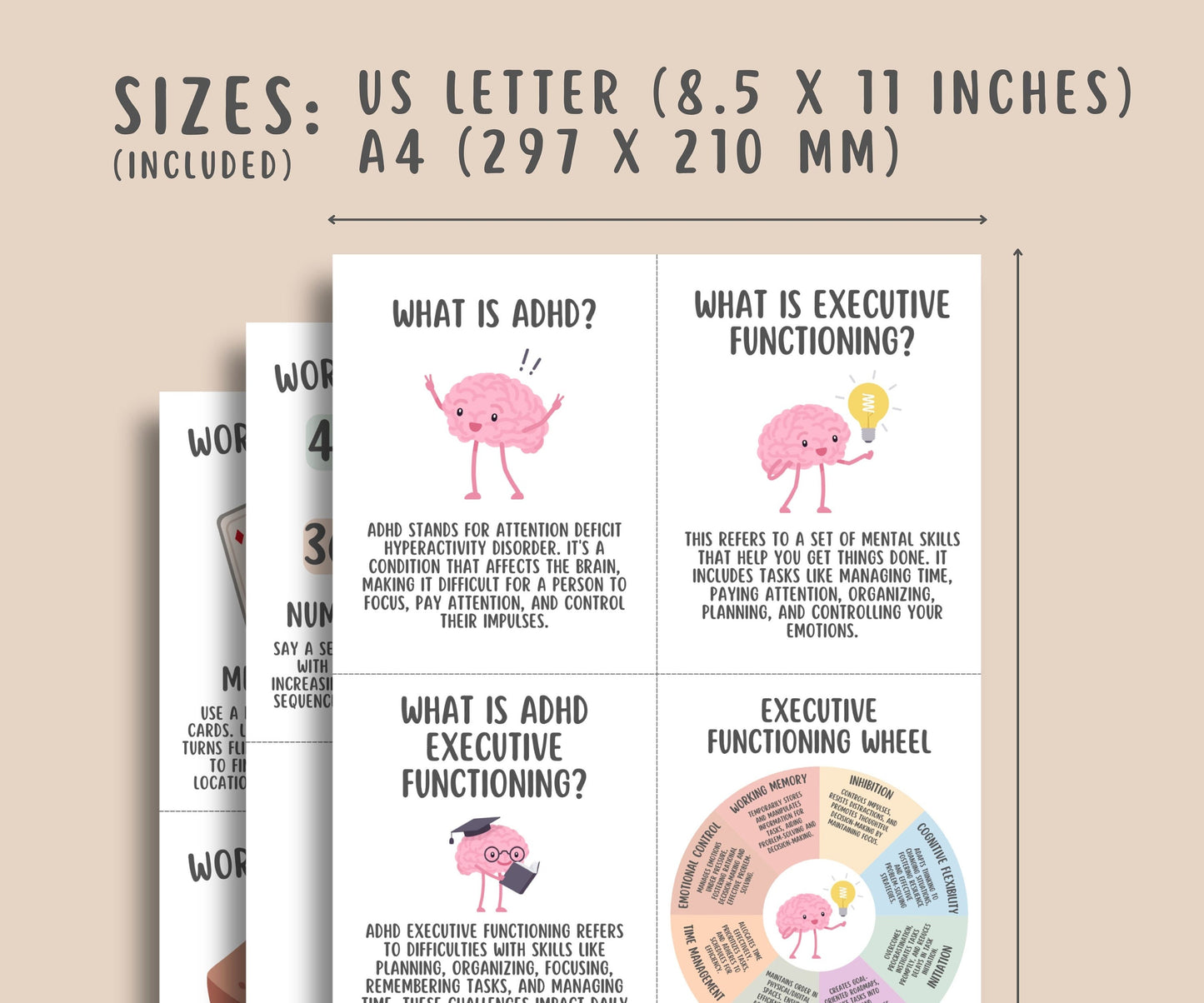 52 ADHD Executive Functioning Activity Flashcards For Kids