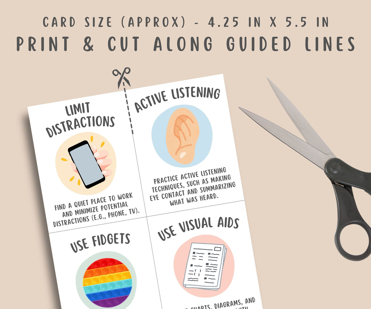 28 ADHD Coping Skills Flashcards for Kids and Teens