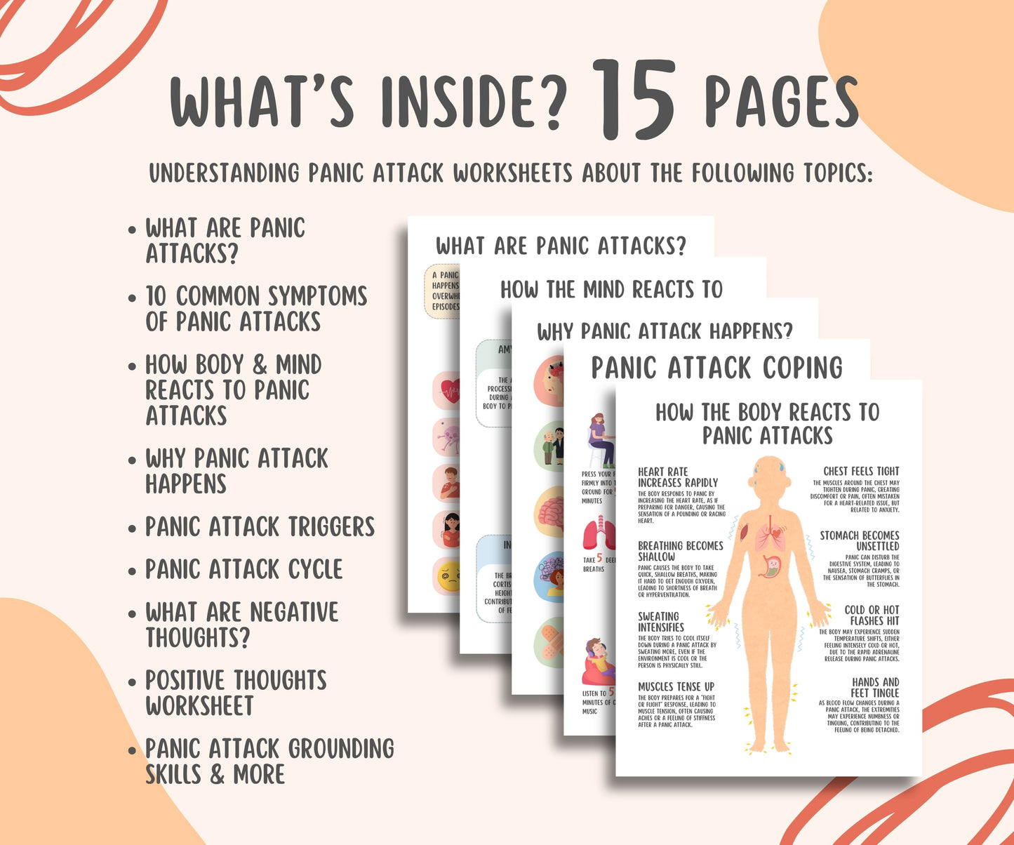 Understanding Panic Attack Worksheets (15 Pages)