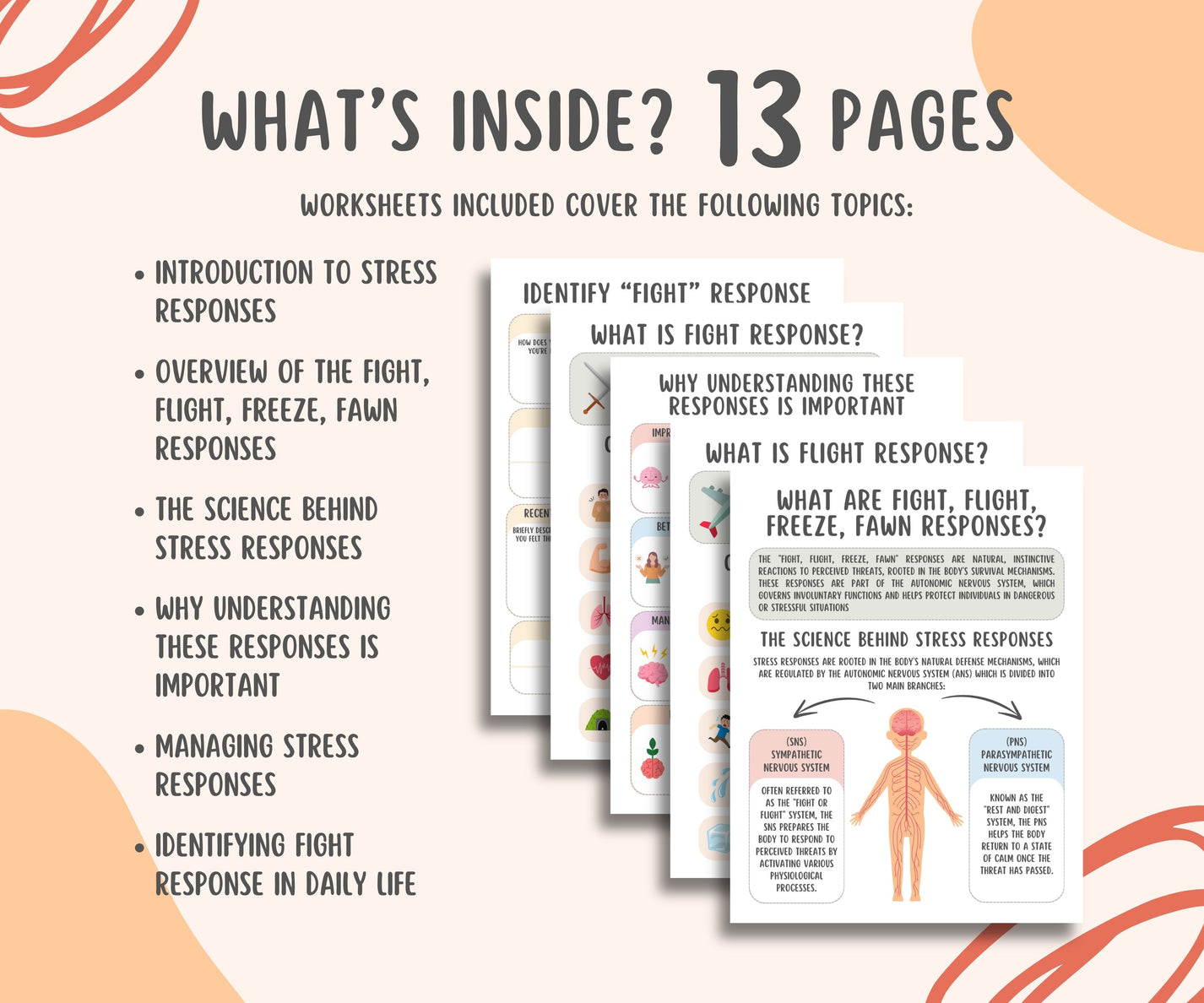 Fight, Flight, Freeze, Fawn Trauma Responses Worksheets ...