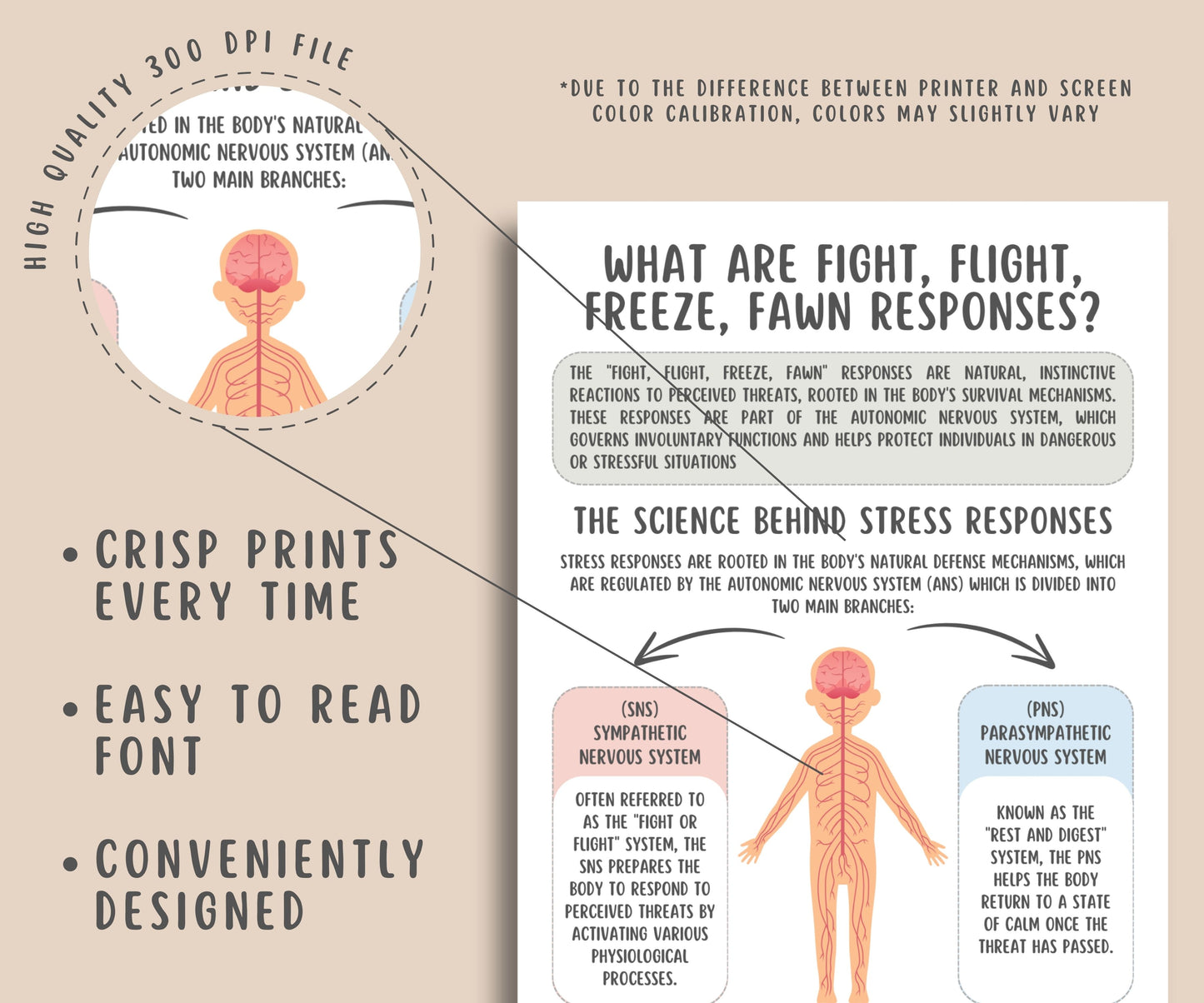 Fight, Flight, Freeze, Fawn Trauma Responses Worksheets