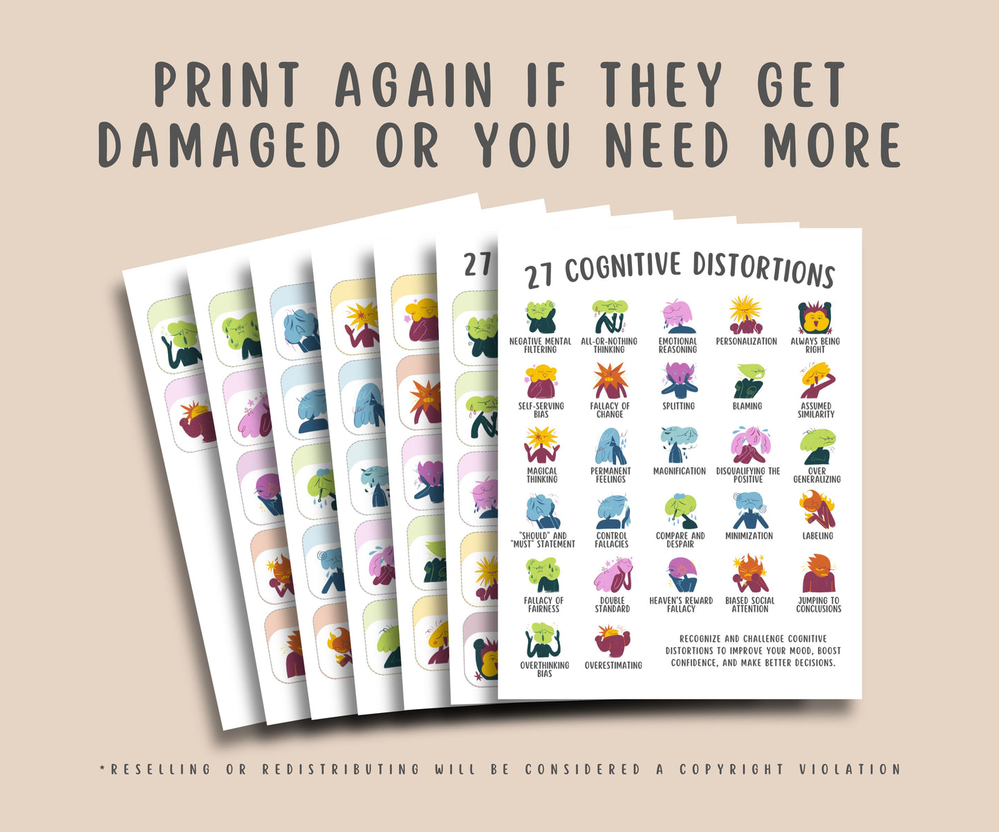 Cognitive Distortion Poster Bundle (7 Pages)