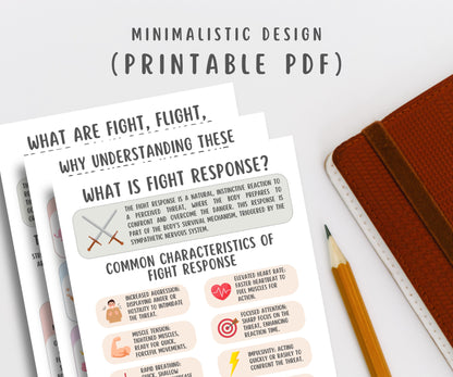 Fight, Flight, Freeze, Fawn Trauma Responses Worksheets