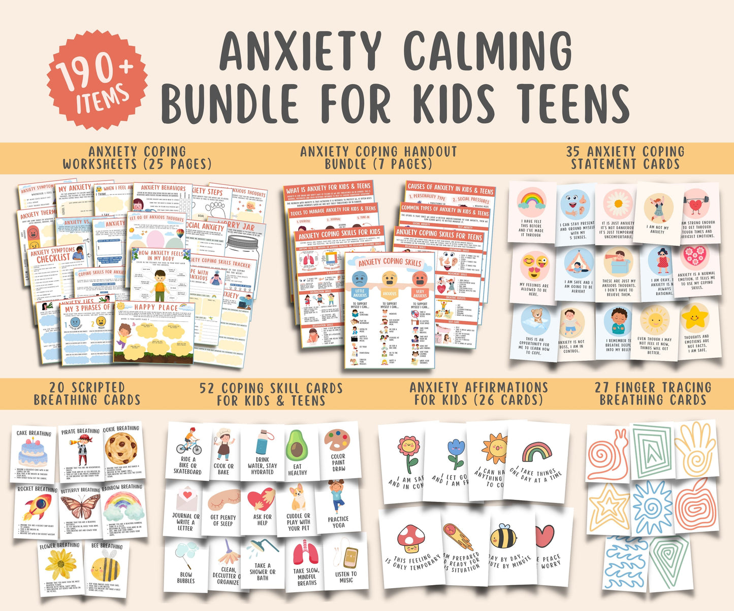 Anxiety Calming Bundle For Kids & Teens (190+Items)