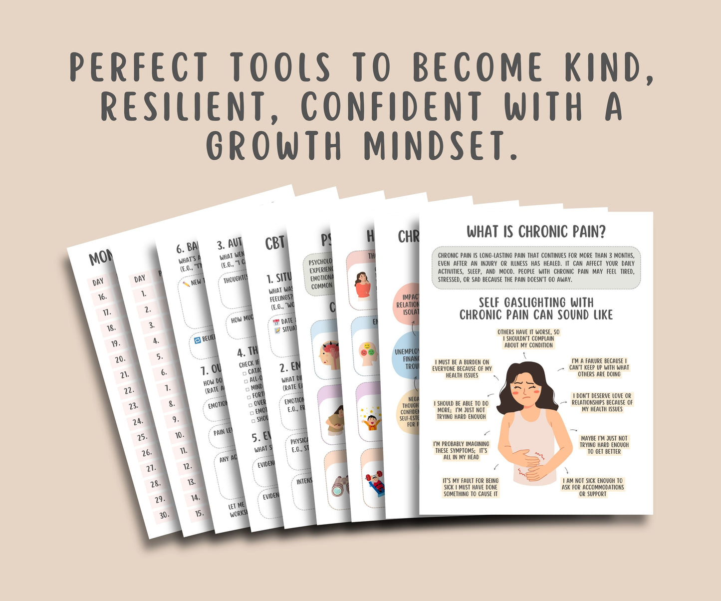 CBT for Chronic Pain Worksheets (36 Pages)