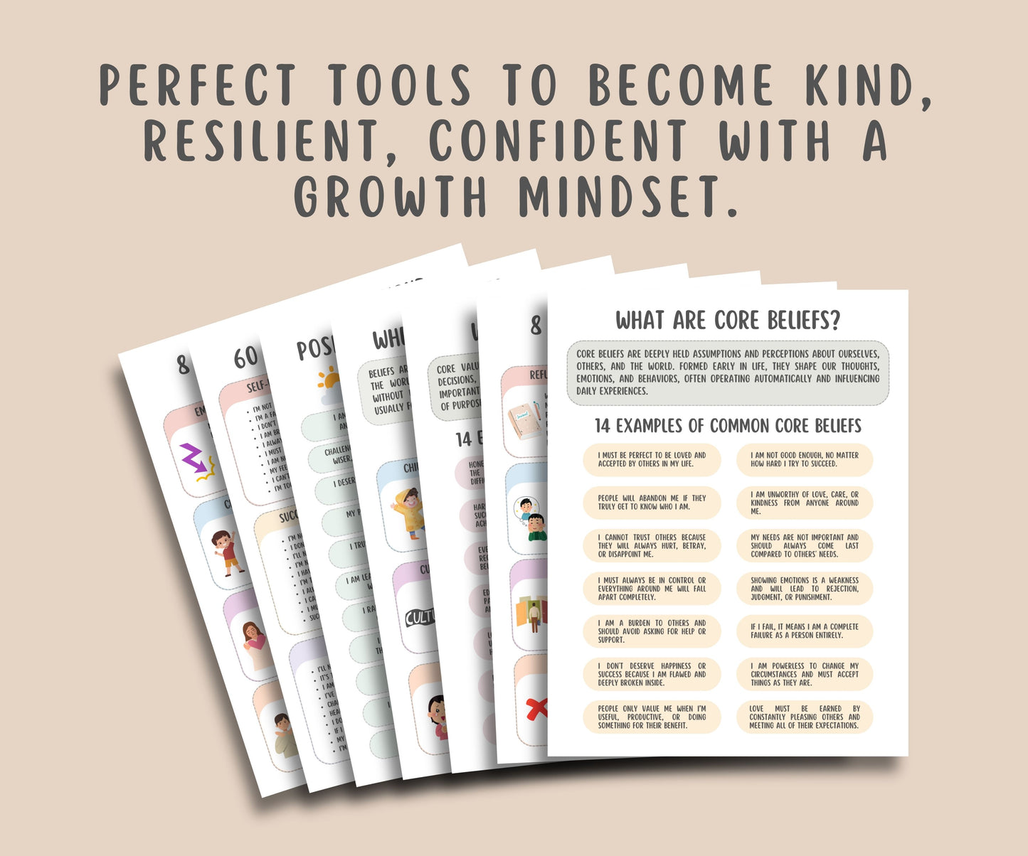 Core Values and Beliefs Worksheets (16 Pages)
