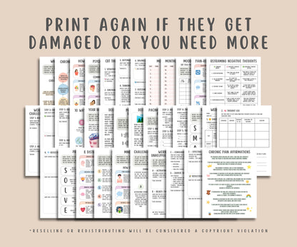 CBT for Chronic Pain Worksheets (36 Pages)