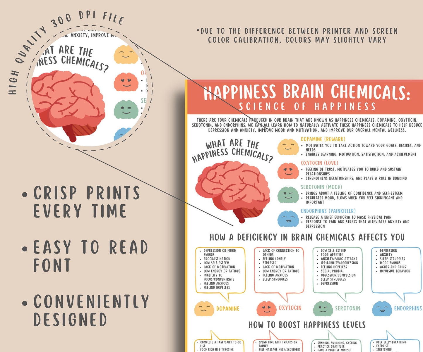 Happiness Brain Chemicals Handout