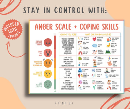 Anger Management Coping Skills for Kids Teens 7 Pages