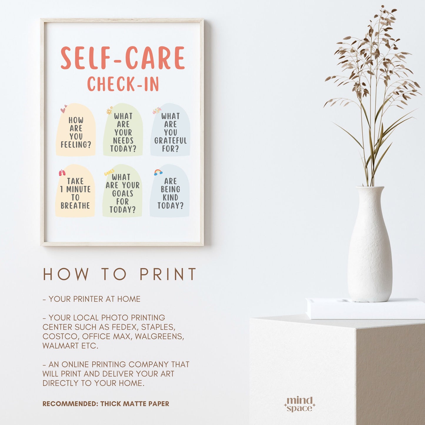 Self Care Check-In Poster