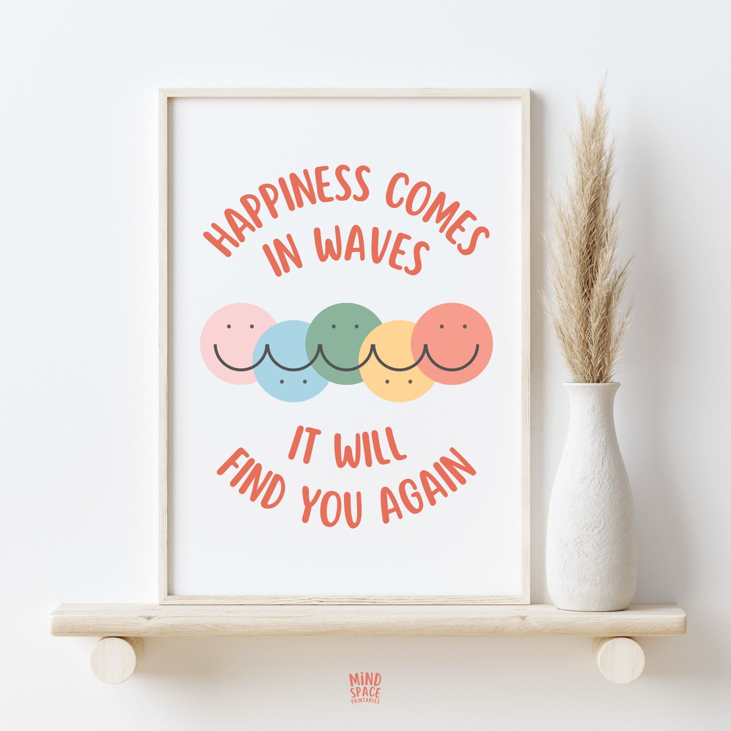 Happiness Comes In Waves Poster