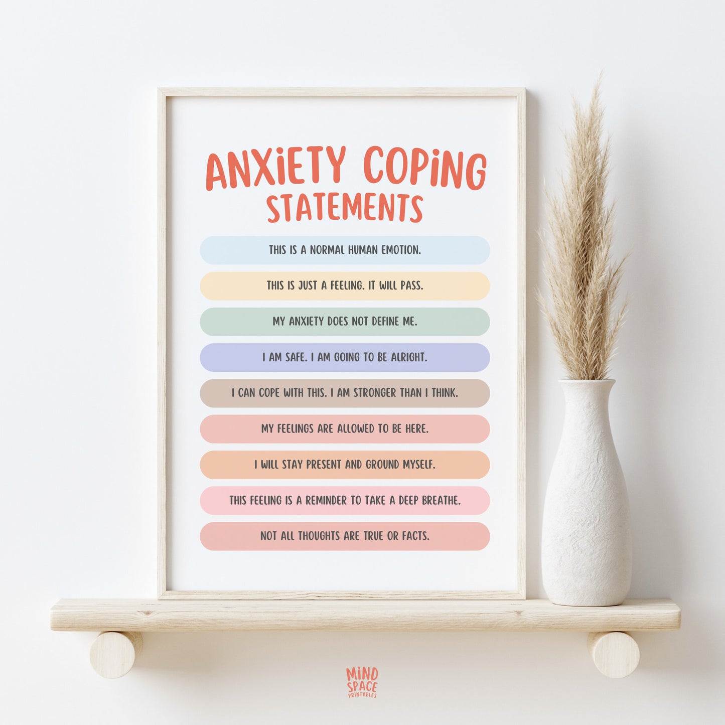 Anxiety Coping Statements Poster