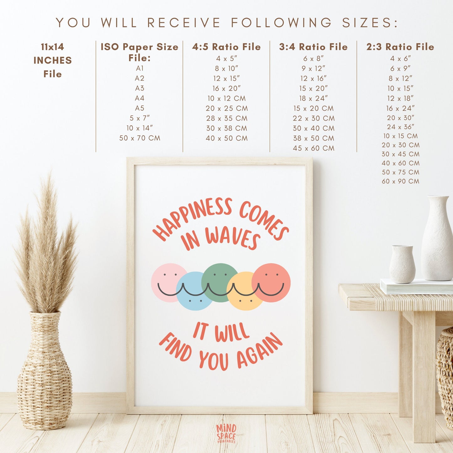 Happiness Comes In Waves Poster