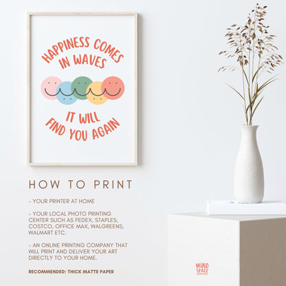 Happiness Comes In Waves Poster