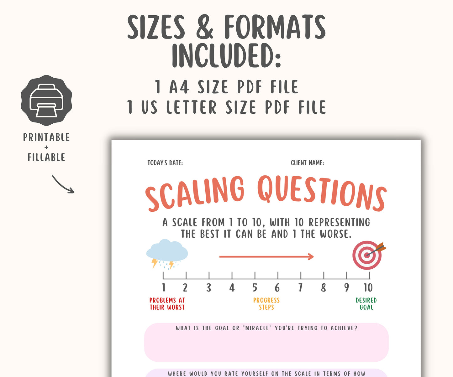 Scaling Questions Worksheet