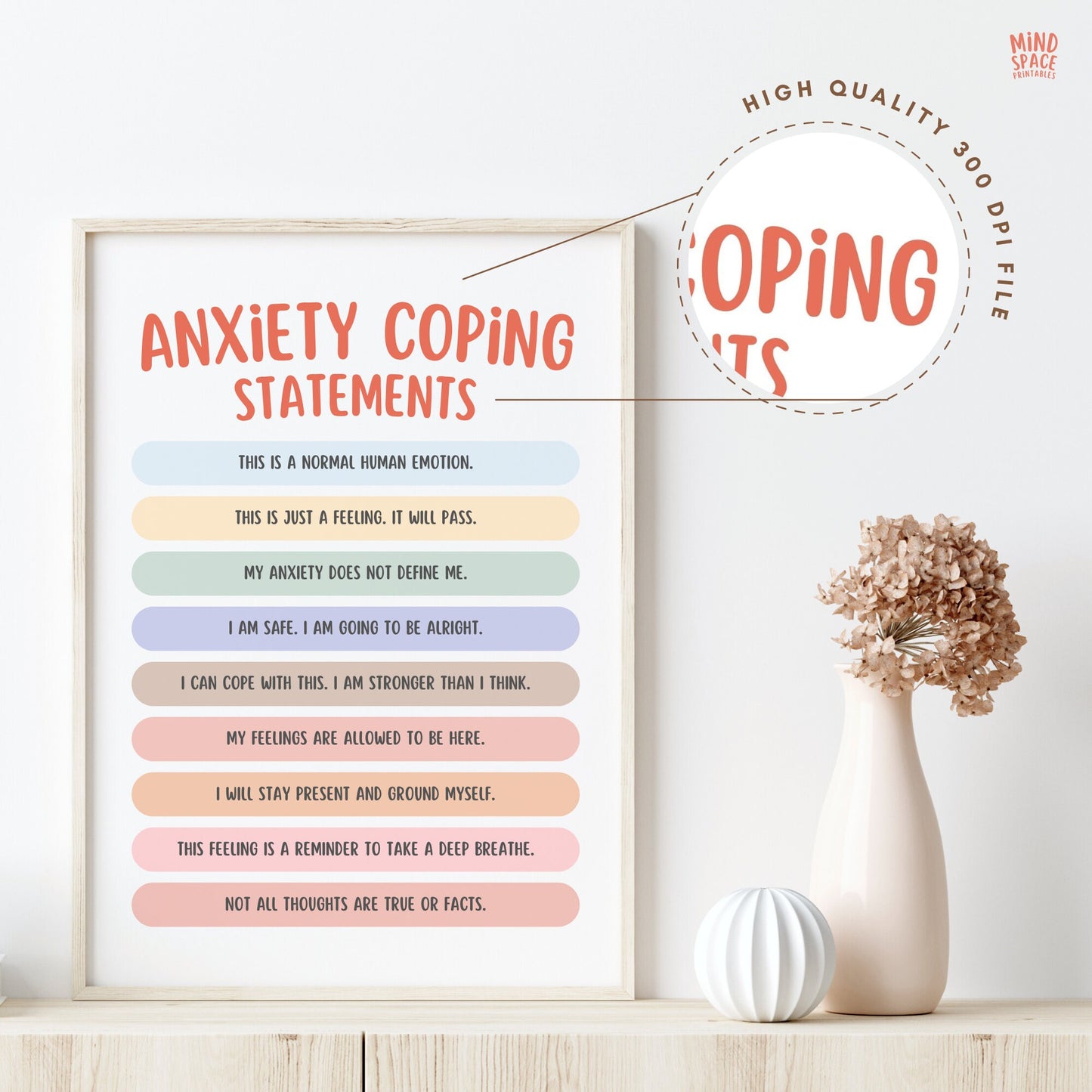 Anxiety Coping Statements Poster