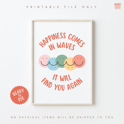 Happiness Comes In Waves Poster