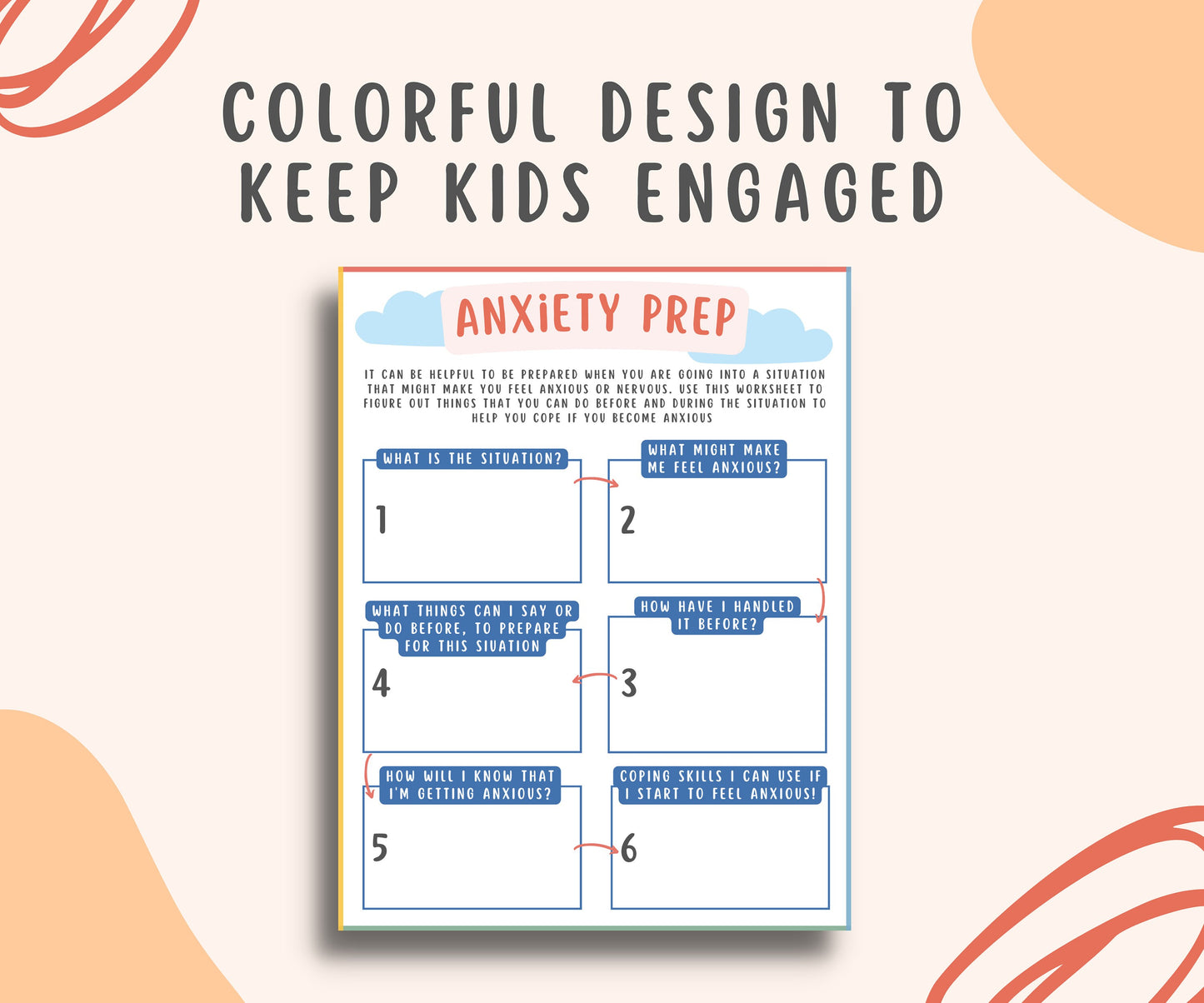 Anxiety Preparation Worksheet For Kids & Teens