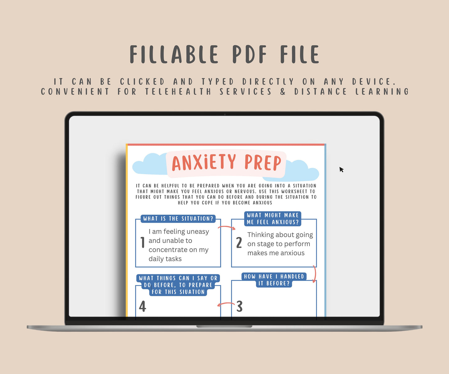 Anxiety Preparation Worksheet For Kids & Teens