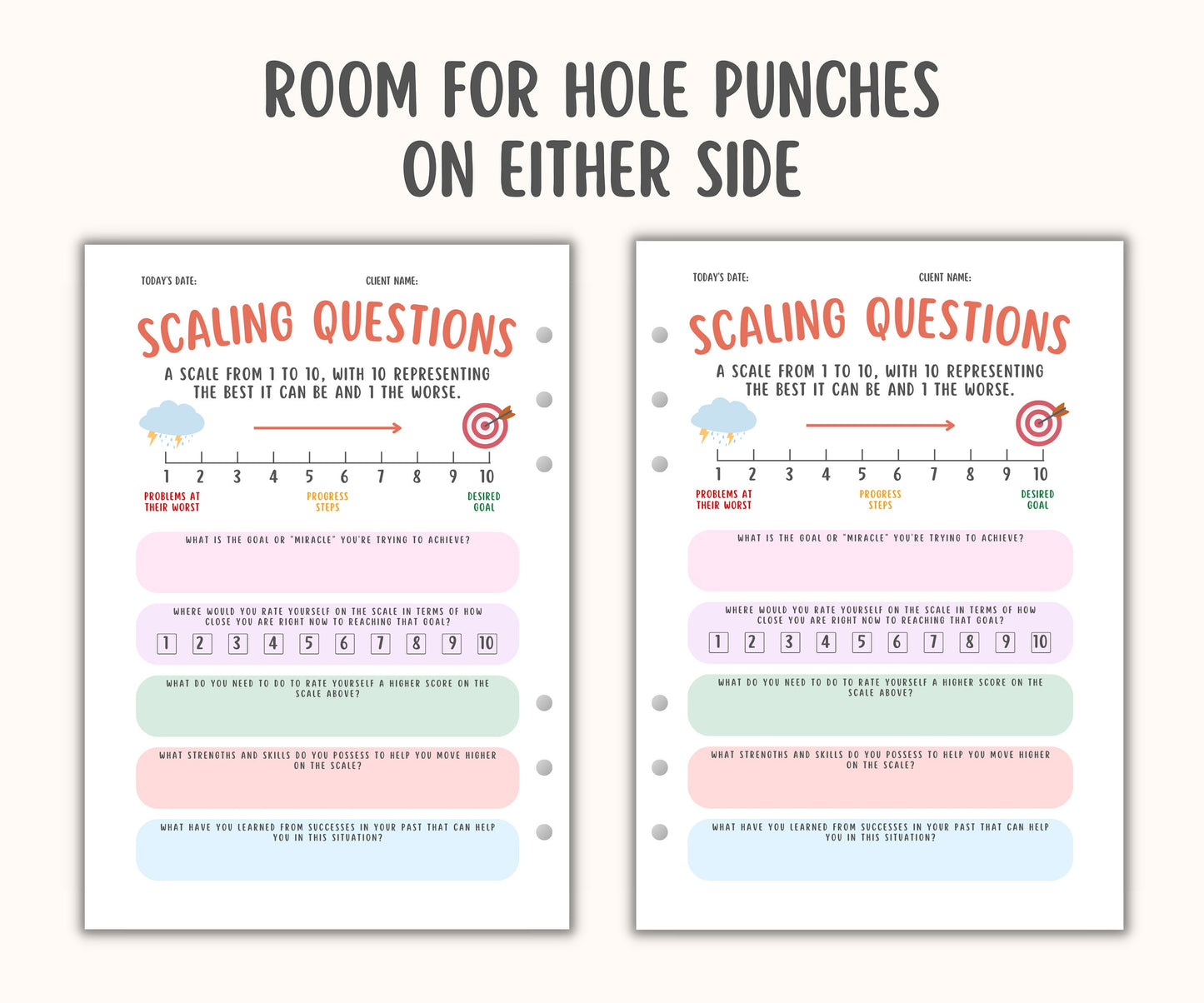 Scaling Questions Worksheet