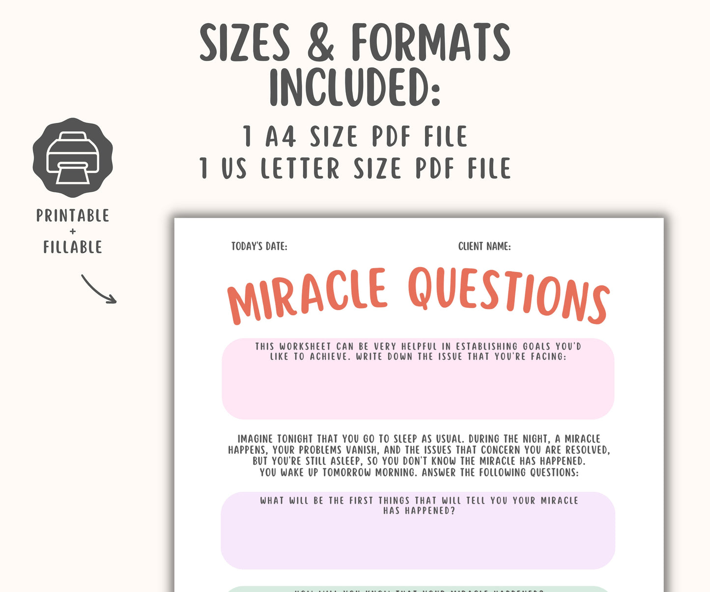 Miracle Questions Worksheet