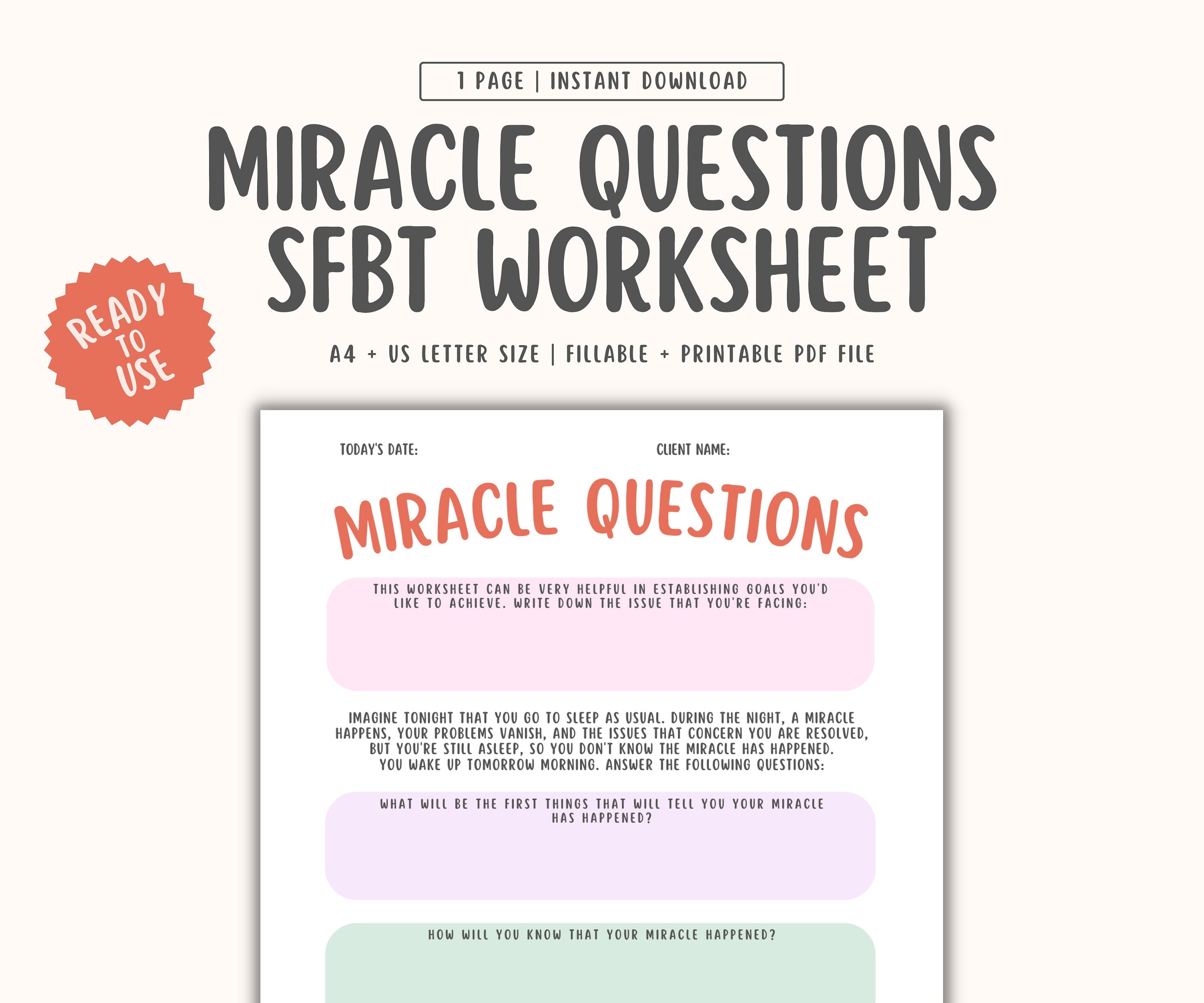 Miracle Questions Worksheet – MindSpace