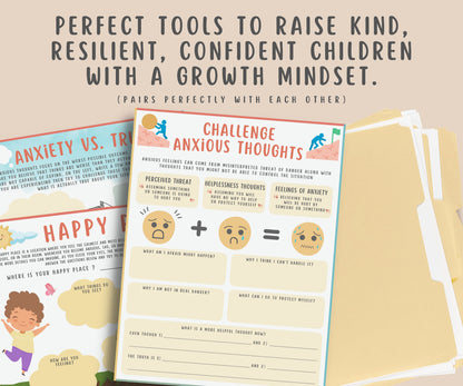 Challenging Anxious Thoughts Worksheet for Kids & Teens