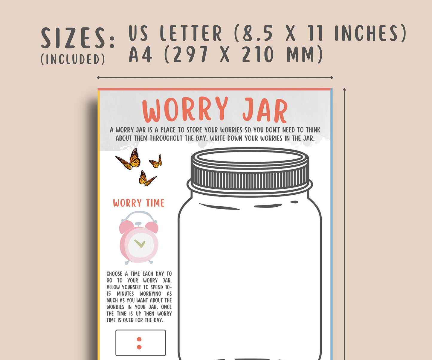 Worry Jar Worksheet for Kids & Teens