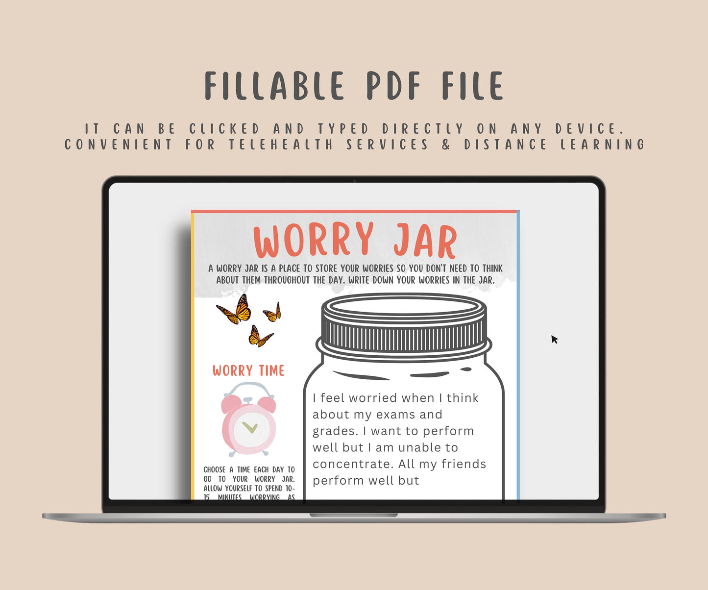 Worry Jar Worksheet for Kids & Teens