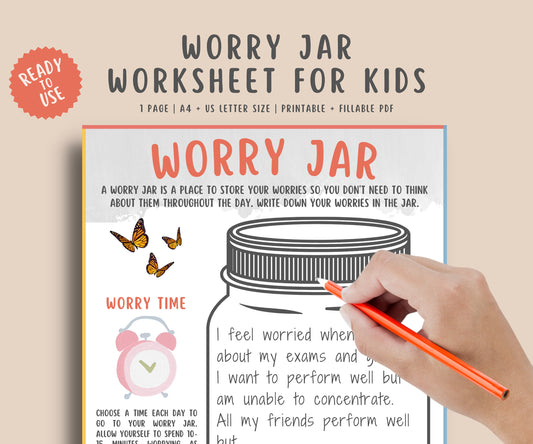 Worry Jar Worksheet for Kids & Teens