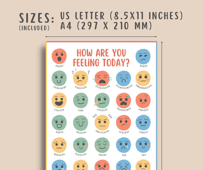 27 Feelings chart for kids & teens