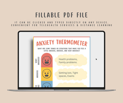 Anxiety Thermometer Worksheet for Kids & Teens