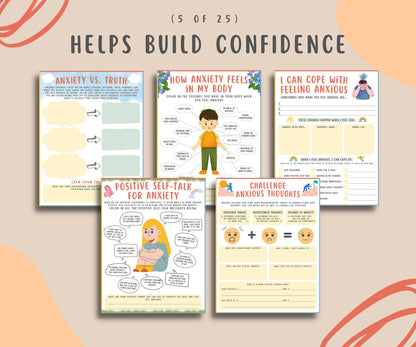 25 Anxiety Worksheets Bundle For Kids & Teens