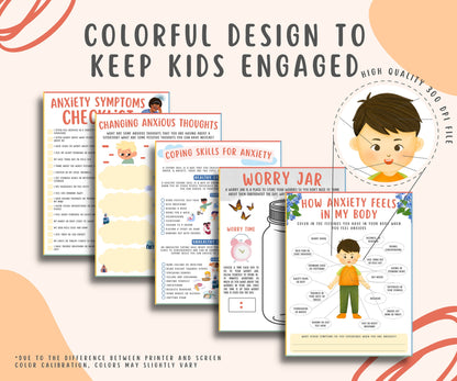 25 Anxiety Worksheets Bundle For Kids & Teens