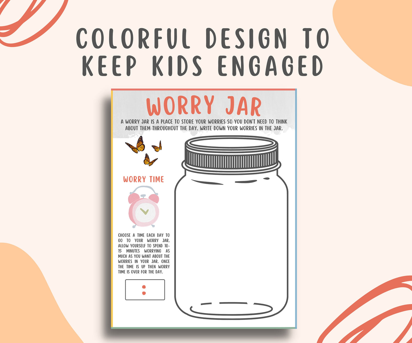 Worry Jar Worksheet for Kids & Teens