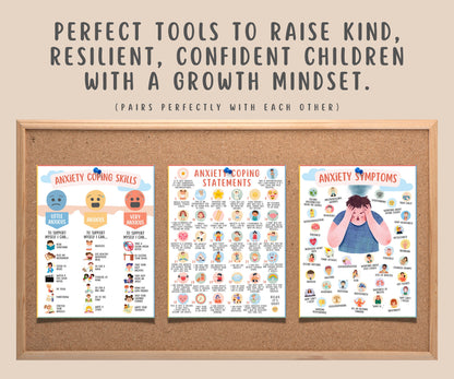 35 Anxiety Coping Statements Poster for Kids & Teens