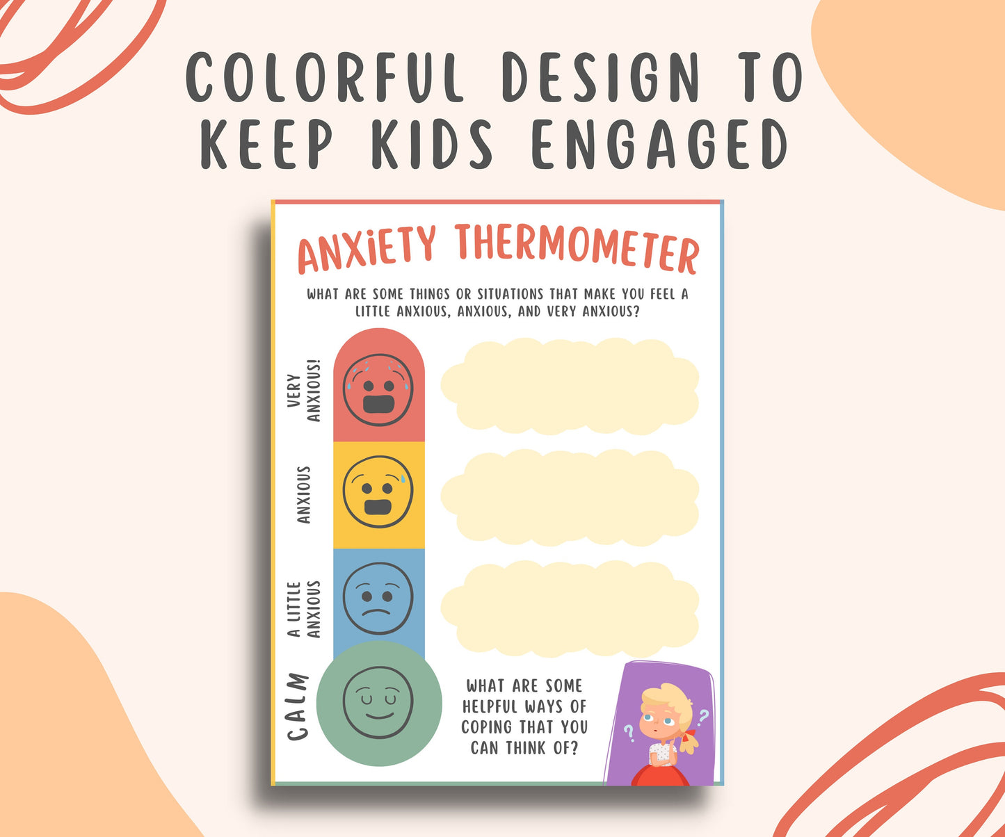 Anxiety Thermometer Worksheet for Kids & Teens