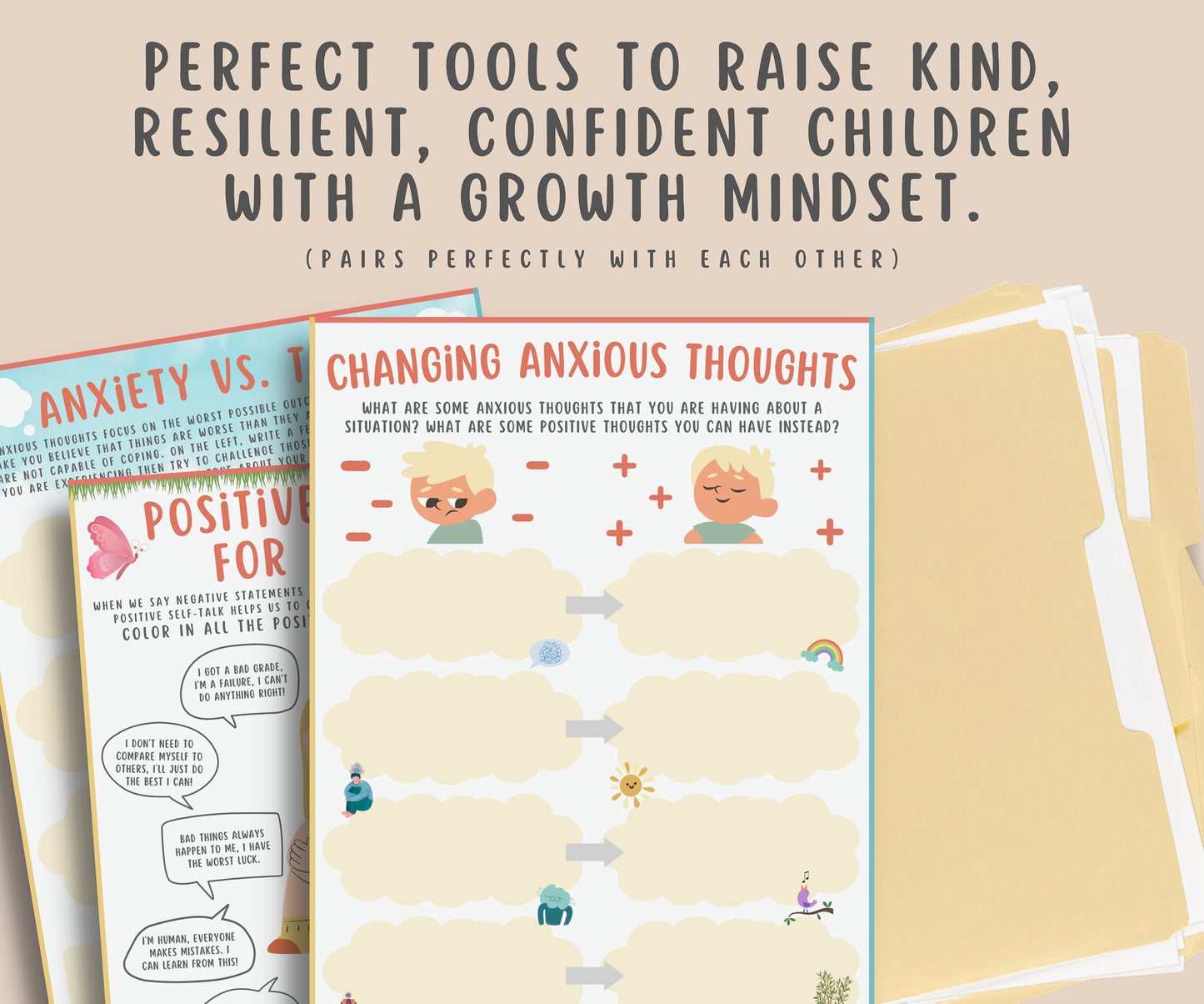 Changing Anxious Thoughts Worksheet for Kids & Teens