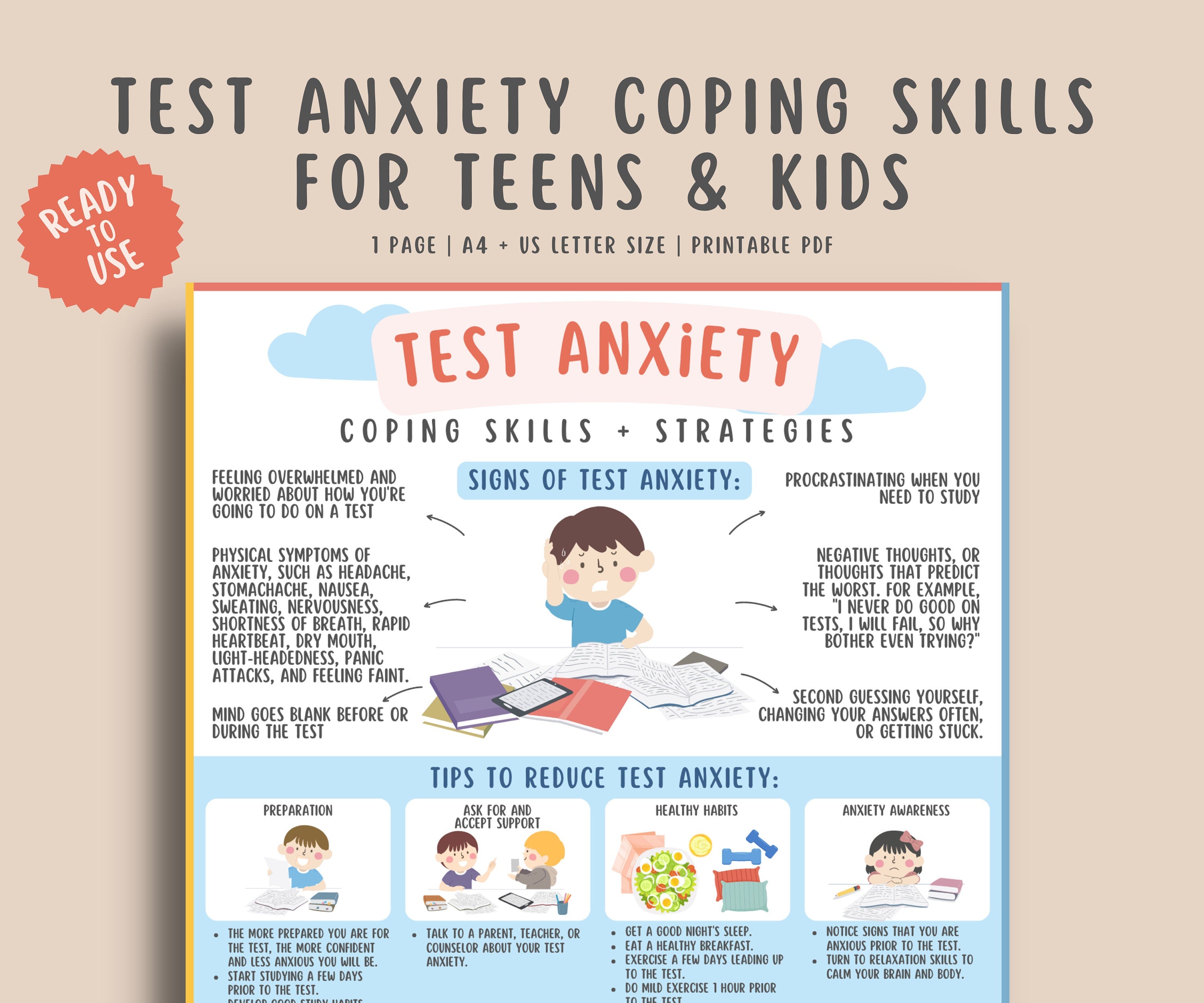 Test Anxiety Print for Kids & Teens – MindSpacePrintables