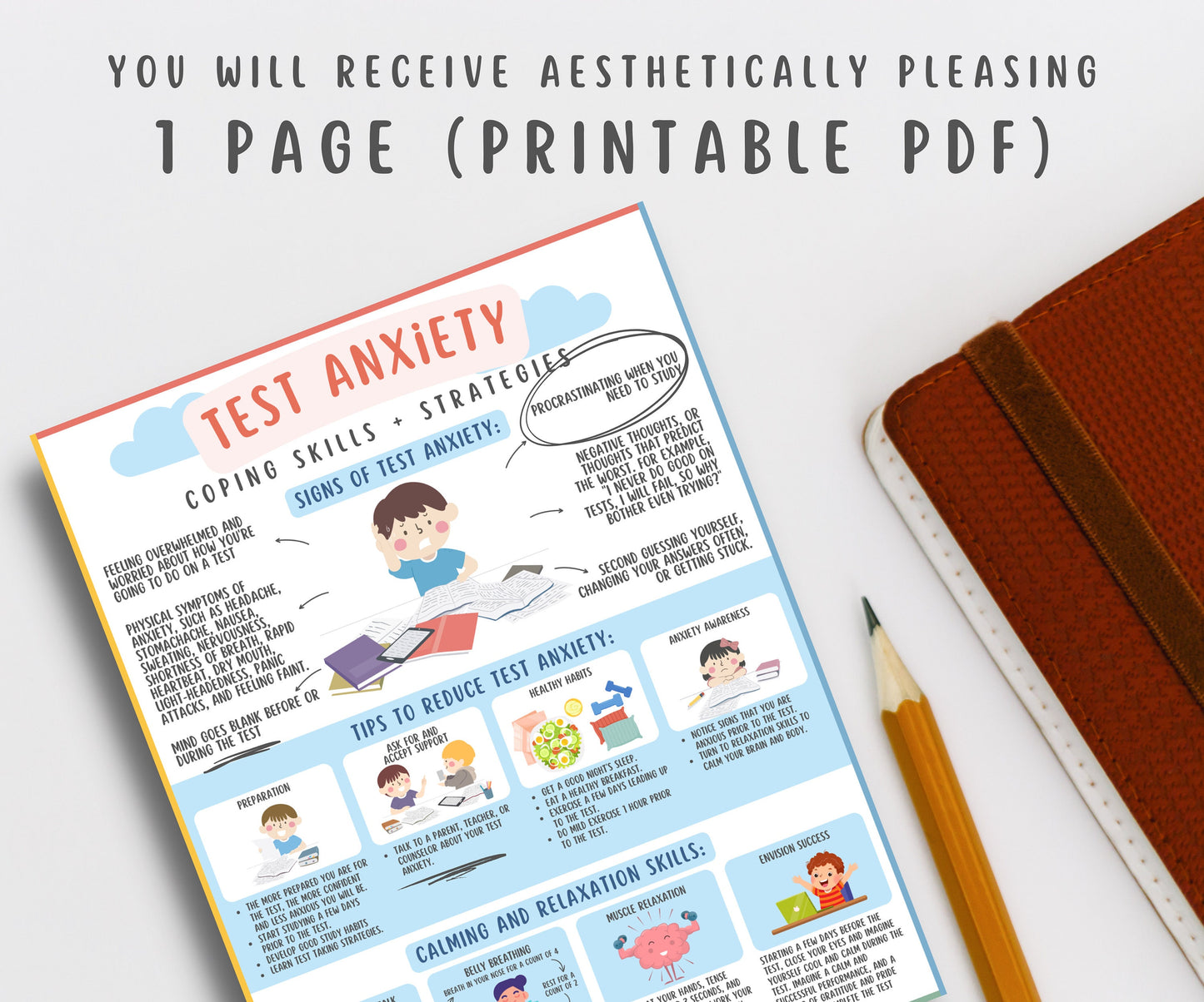 Test Anxiety Print for Kids & Teens