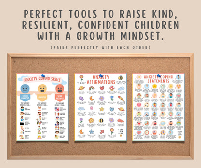 25 Anxiety Affirmations Poster for Kids Teens