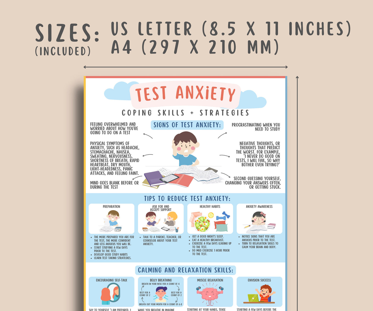 Test Anxiety Print for Kids & Teens